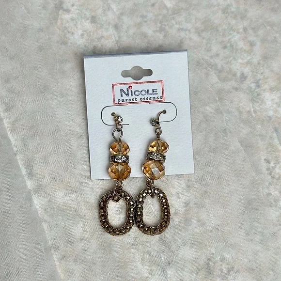 3/$20💥 Dangle Earrings w/ Beads & Gold Tone Chain Jewelry NWT - Picture 7 of 9